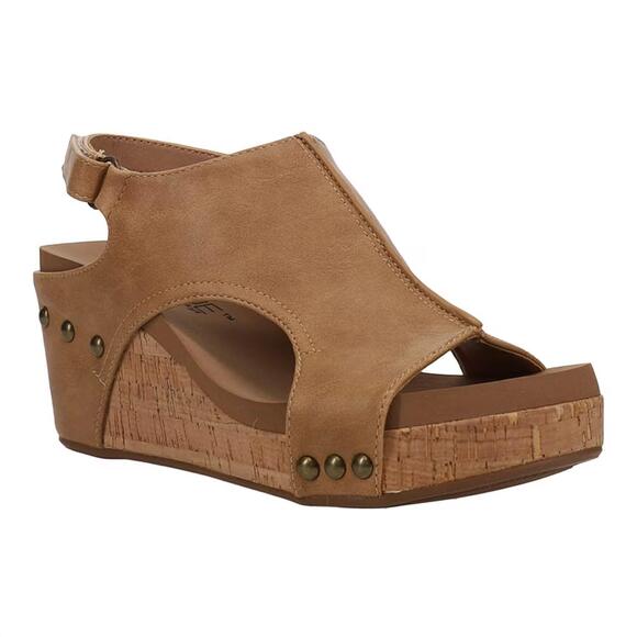 CORKYS FOOTWEAR Shoes - NEW CORKYS FOOTWEAR women's carley wedge sandal in cognac